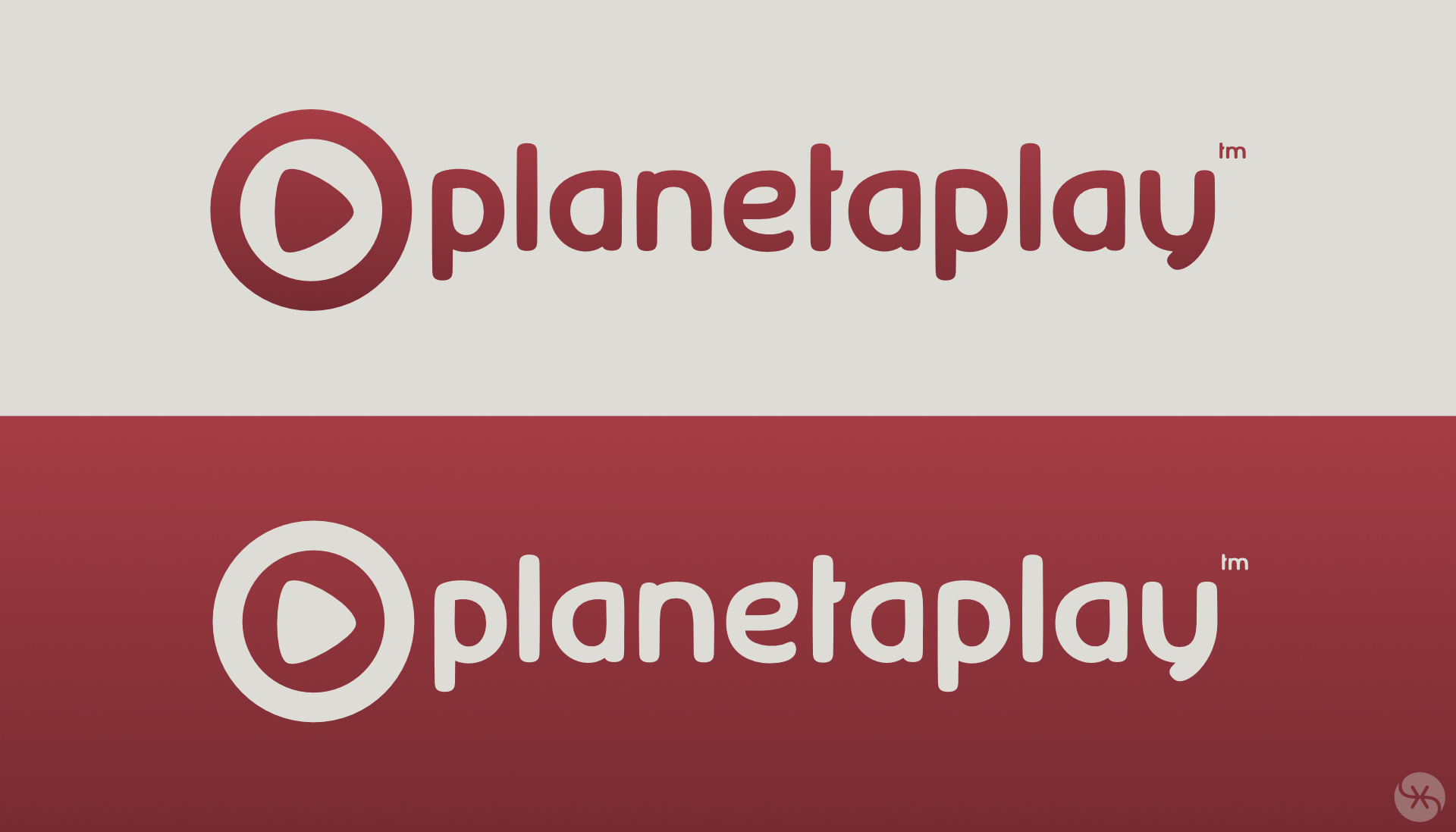 Logotype showing light-on-dark and dark-on-light brand color combination.