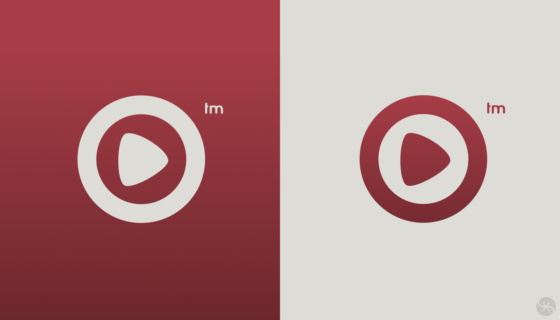 The standalone icon mark on dark and light.