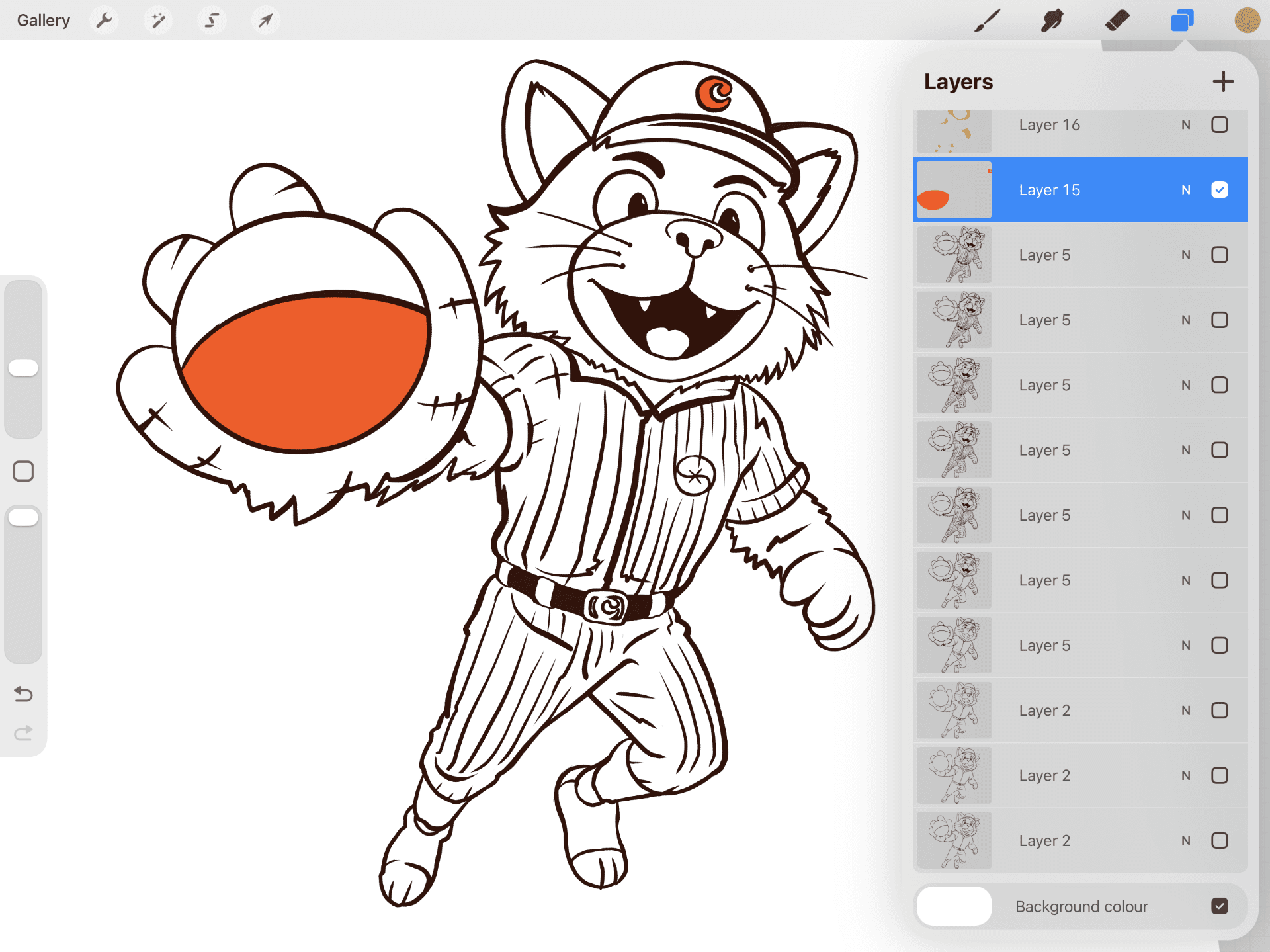 Capcat mascot - a cat dressed as a baseball player catching a loading ball