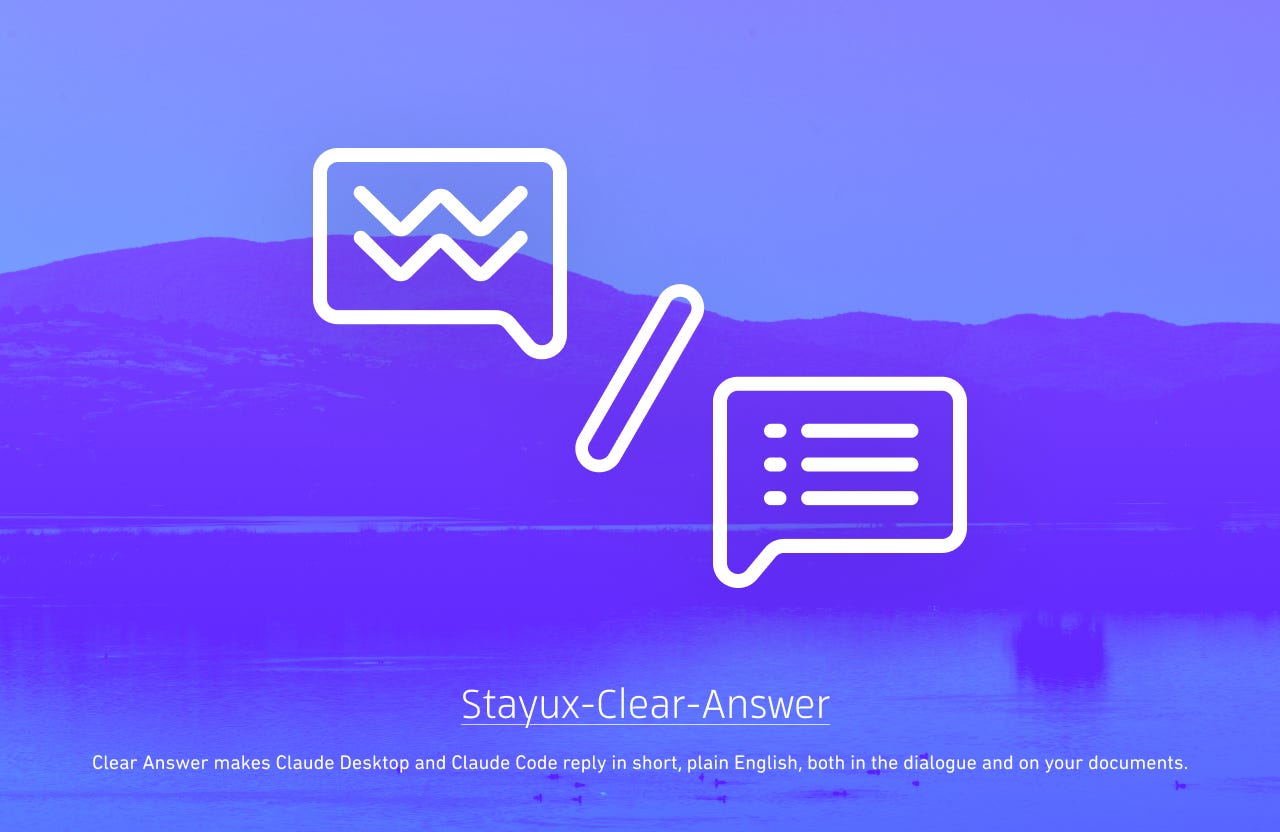 Make Claude answer in plain English